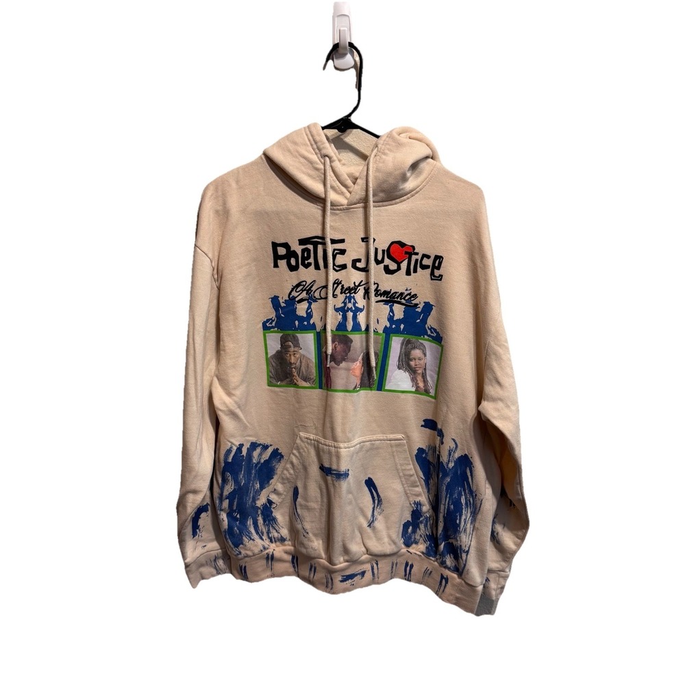 Tupac Poetic Justice Hoodie Sweatshirt L Cropped Love Loyalty Unity '93